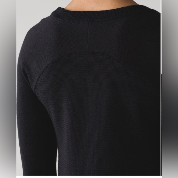 Lululemon sit in lotus merino wool sweater black womens size 6 - Picture 3 of 7